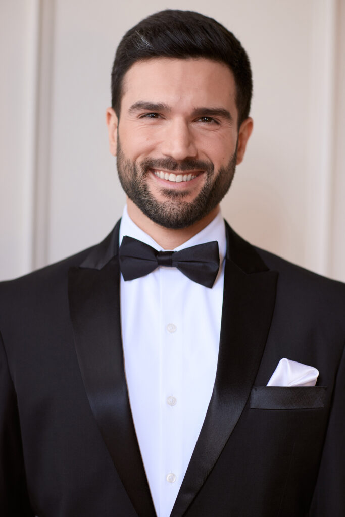 Markos Kandilis in a black tux