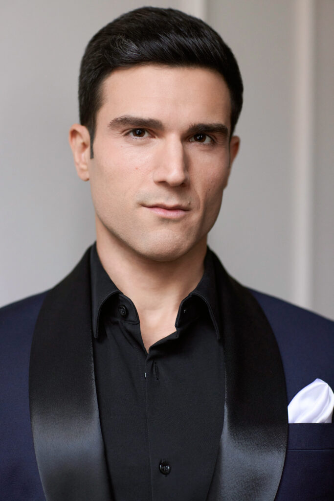 Markos Kandilis in a blue tux